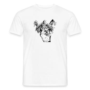 Funny llama alpaca face - Men's T-Shirt - white - Front - AI Model Male 178 dark (178cm)