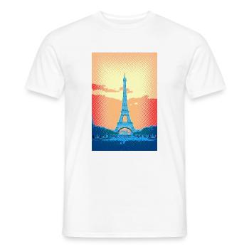 Paris Eiffel Tower - Men's T-Shirt - white - Front - AI Model Male 178 dark (178cm)