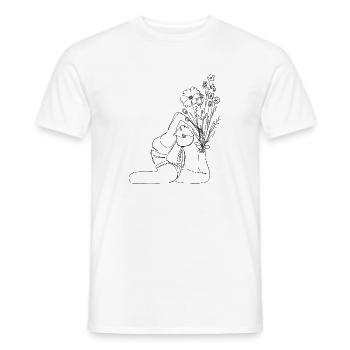 Woman Flowers Confidence Yoga - Men's T-Shirt - white - Front - AI Model Male 178 dark (178cm)