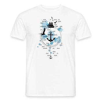 ANKER - SEEFAHRT - KLECKSE - Männer T-Shirt - Weiß - Vorne - AI Model Male 178 dark (178cm)