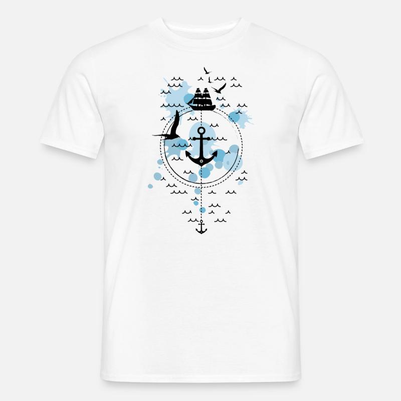 ANKER - SEEFAHRT - KLECKSE - Männer T-Shirt - Weiß