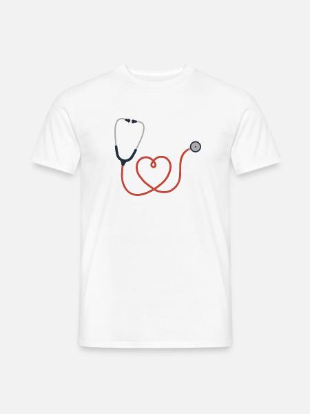 Stethoskop Logo Symbol Symbol - Männer T-Shirt - Weiß