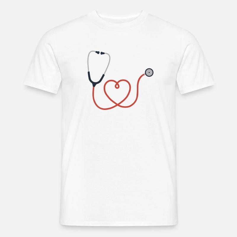 Stethoskop Logo Symbol Symbol - Männer T-Shirt - Weiß