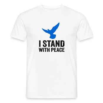 I STAND WITH PEACE - Men's T-Shirt - white - Front - AI Model Male 178 dark (178cm)