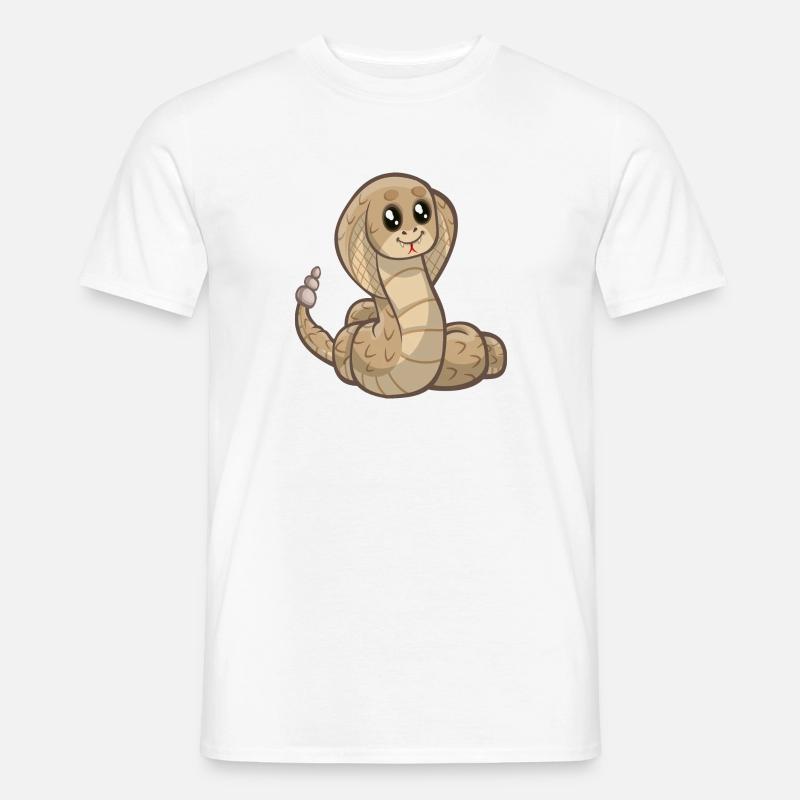 schlange cobra snake serpent viper queue1 - Männer T-Shirt - Weiß