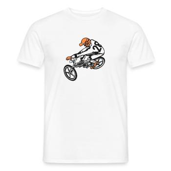 BMX Bicycle / Bike 01_Three-colored - Men's T-Shirt - white - Front - AI Model Male 178 dark (178cm)