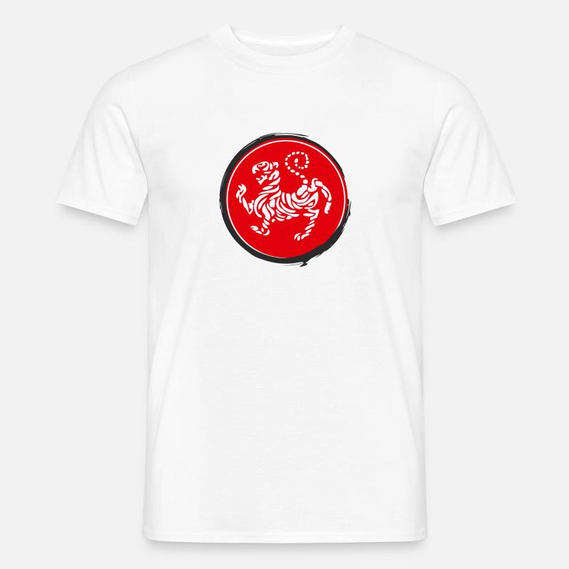 Logo mit Karate Tiger - Männer T-Shirt - Weiß