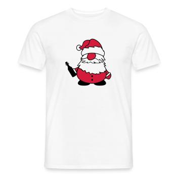 weihnachtsmann mit bier - Männer T-Shirt - Weiß - Vorne - AI Model Male 178 dark (178cm)