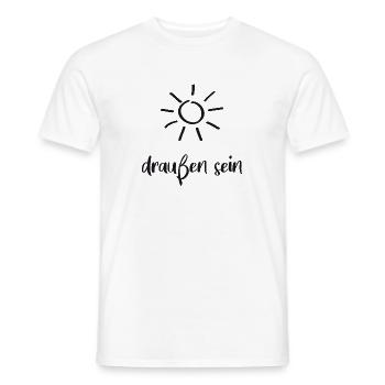 draussen sein - Männer T-Shirt - Weiß - Vorne - AI Model Male 178 dark (178cm)