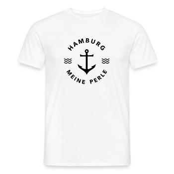 hamburg meine Stadt perle - Männer T-Shirt - Weiß - Vorne - AI Model Male 178 dark (178cm)