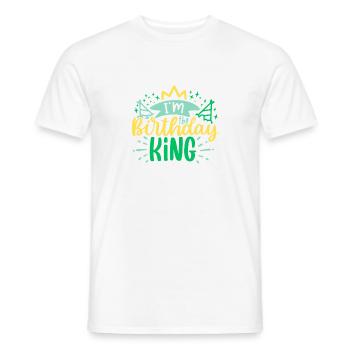 I'm the Birthday KING - Männer T-Shirt - Weiß - Vorne - AI Model Male 178 dark (178cm)