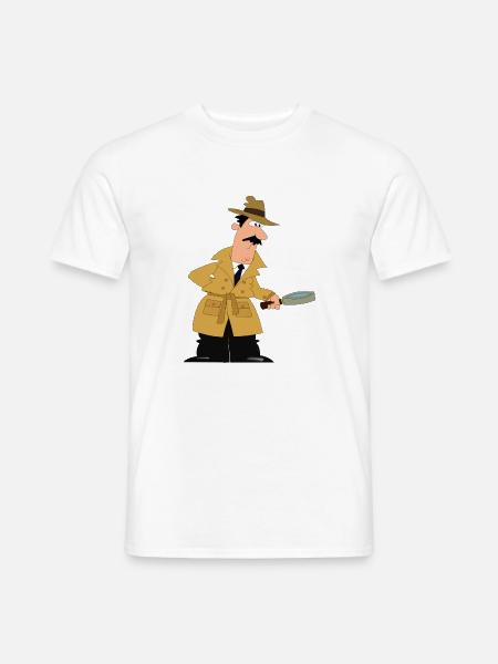 Detektiv mit Lupe. Geschenkidee - Männer T-Shirt - Weiß