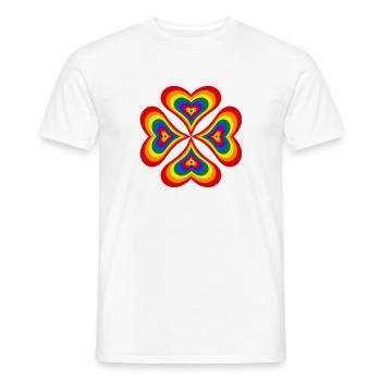 Blume aus Regenbogenherzen (LGBT) - Männer T-Shirt - Weiß - Vorne - AI Model Male 178 dark (178cm)