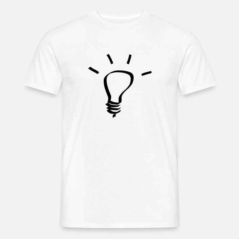 Glühbirne Idee Geschenk - Männer T-Shirt - Weiß