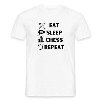 EAT SLEEP CHESS REPEAT - Männer T-Shirt - Weiß - Vorne - AI Model Male 178 dark (178cm)