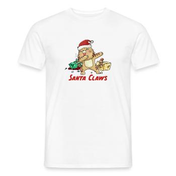 Noël drôle chat arbre de Noël chat moche - T-shirt homme - blanc - Devant - AI Model Male 178 dark (178cm)
