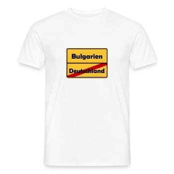 Auswandern nach Bulgarien! Ortsschild Desing. - Männer T-Shirt - Weiß - Vorne - AI Model Male 178 dark (178cm)