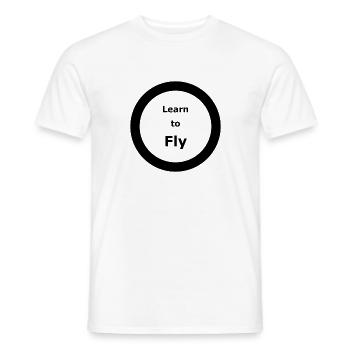 Template 3000x3000 CIRCLE Learn to Fly 2 - Men's T-Shirt - white - Front - AI Model Male 178 dark (178cm)