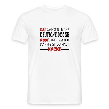 Deutsche Dogge Hunde Shirt Geschenk - Männer T-Shirt - Weiß - Vorne - AI Model Male 178 dark (178cm)