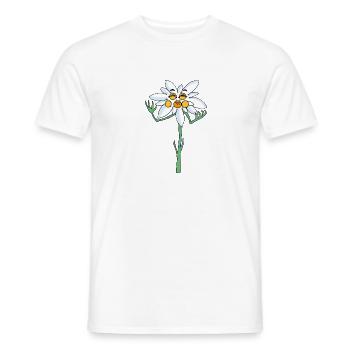 edelweiss - T-shirt homme - blanc - Devant - AI Model Male 178 dark (178cm)