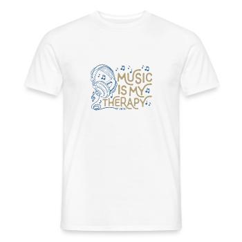 music is my therapy - Men's T-Shirt - white - Front - AI Model Male 178 dark (178cm)