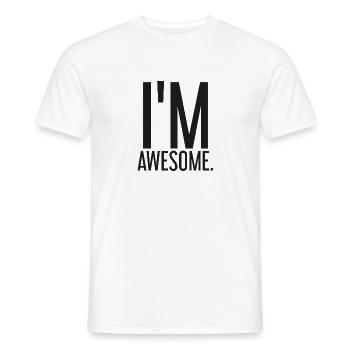 In Awesome - Motivation - Gift - Men's T-Shirt - white - Front - AI Model Male 178 dark (178cm)