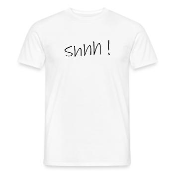 Shh! - Men's T-Shirt - white - Front - AI Model Male 178 dark (178cm)