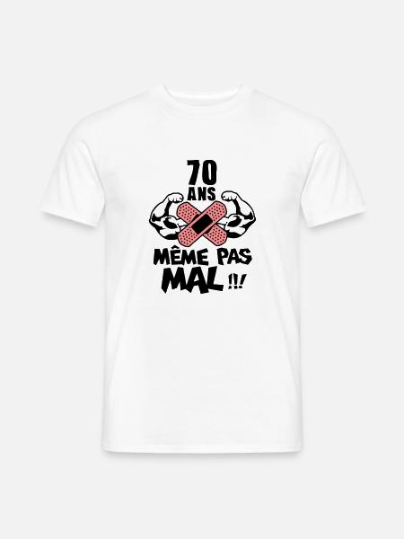 70 ans meme pas mal anniversaire muscle - T-shirt homme - blanc