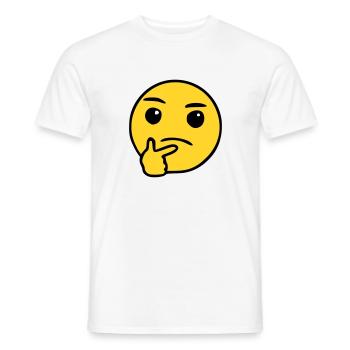 Emoji nachdenken Skizze Farbe - Männer T-Shirt - Weiß - Vorne - AI Model Male 178 dark (178cm)