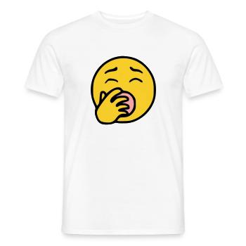 Emoji Tired Sketch Couleur - T-shirt homme - blanc - Devant - AI Model Male 178 dark (178cm)