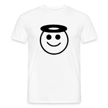 Emoji Skizze Heiligenschein schwarz - Men's T-Shirt - white - Front - AI Model Male 178 dark (178cm)