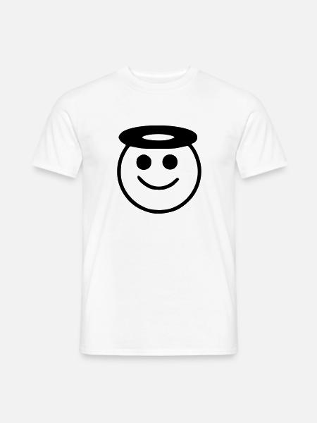 Emoji Skizze Heiligenschein schwarz - Men's T-Shirt - white