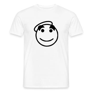Emoji sketch happy black - T-shirt homme - blanc - Devant - AI Model Male 178 dark (178cm)