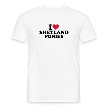 I love Shetland Ponies - Men's T-Shirt - white - Front - AI Model Male 178 dark (178cm)