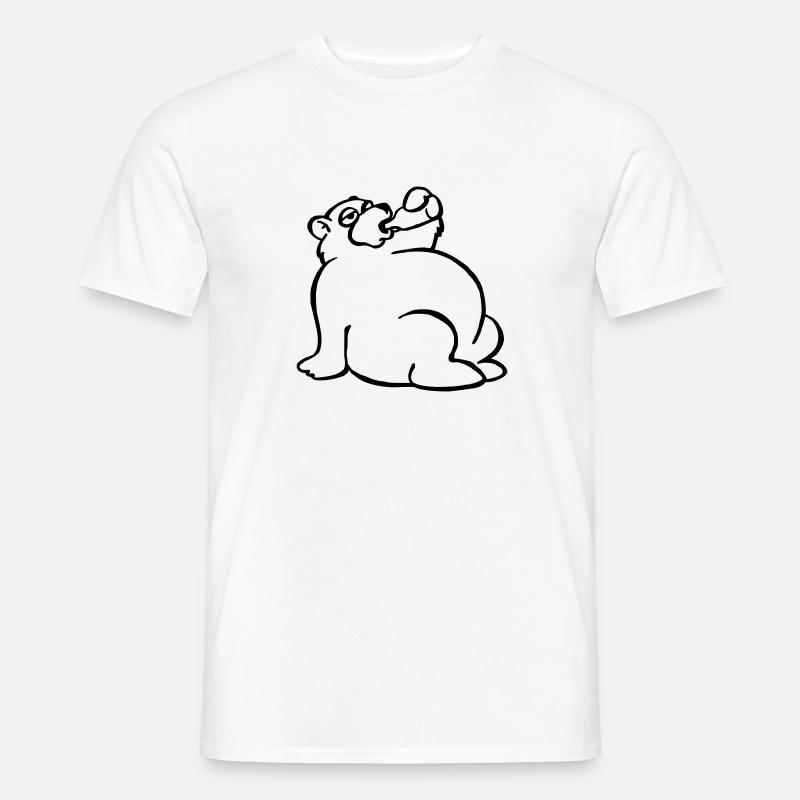 Saufbär - Männer T-Shirt - Weiß