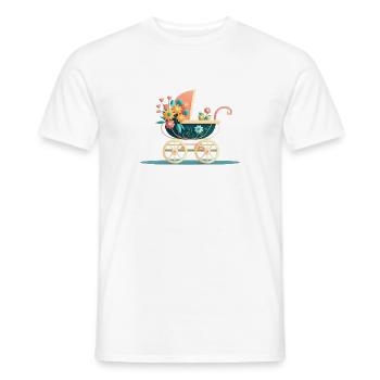 Blumiger Kinderwagen 10 - Männer T-Shirt - Weiß - Vorne - AI Model Male 178 dark (178cm)