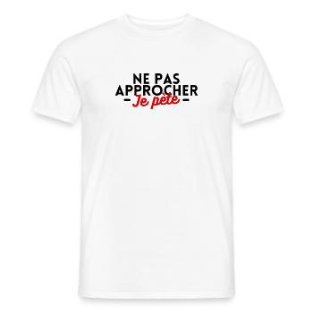 Ne pas approcher je pète - T-shirt homme - blanc - Devant - AI Model Male 178 dark (178cm)