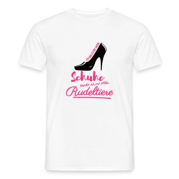 Schuhe Rudeltiere shoppen Schuhtick High heels - Männer T-Shirt - Weiß - Vorne - AI Model Male 178 dark (178cm)