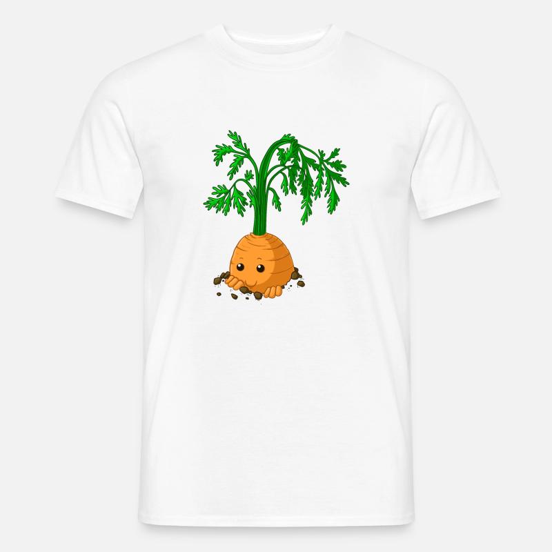 Schüchterne Comic Karotte - Männer T-Shirt - Weiß