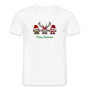 Joyeuse patte de Noël - T-shirt homme - blanc - Devant - AI Model Male 178 dark (178cm)