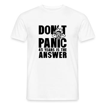 45 years don't panic anniversary is the answer - Men's T-Shirt - white - Front - AI Model Male 178 dark (178cm)
