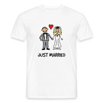 just married - Men's T-Shirt - white - Front - AI Model Male 178 dark (178cm)