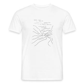 Bergtal mit Fluss - Männer T-Shirt - Weiß - Vorne - AI Model Male 178 dark (178cm)