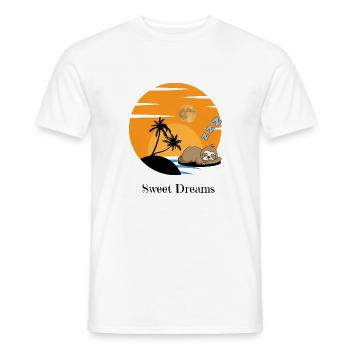 Süße Träume von lustiges Faultier - Männer T-Shirt - Weiß - Vorne - AI Model Male 178 dark (178cm)