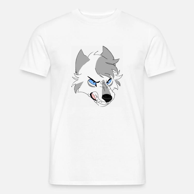 Aggressiver Wolf - Männer T-Shirt - Weiß