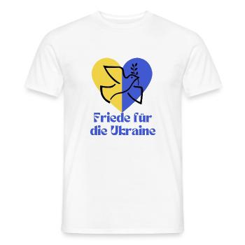 Ukraine Frieden Flagge Taube russland Krieg Peace - Männer T-Shirt - Weiß - Vorne - AI Model Male 178 dark (178cm)