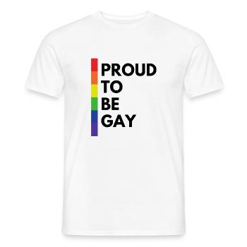 PROUD TO BE GAY - Männer T-Shirt - Weiß - Vorne - AI Model Male 178 dark (178cm)