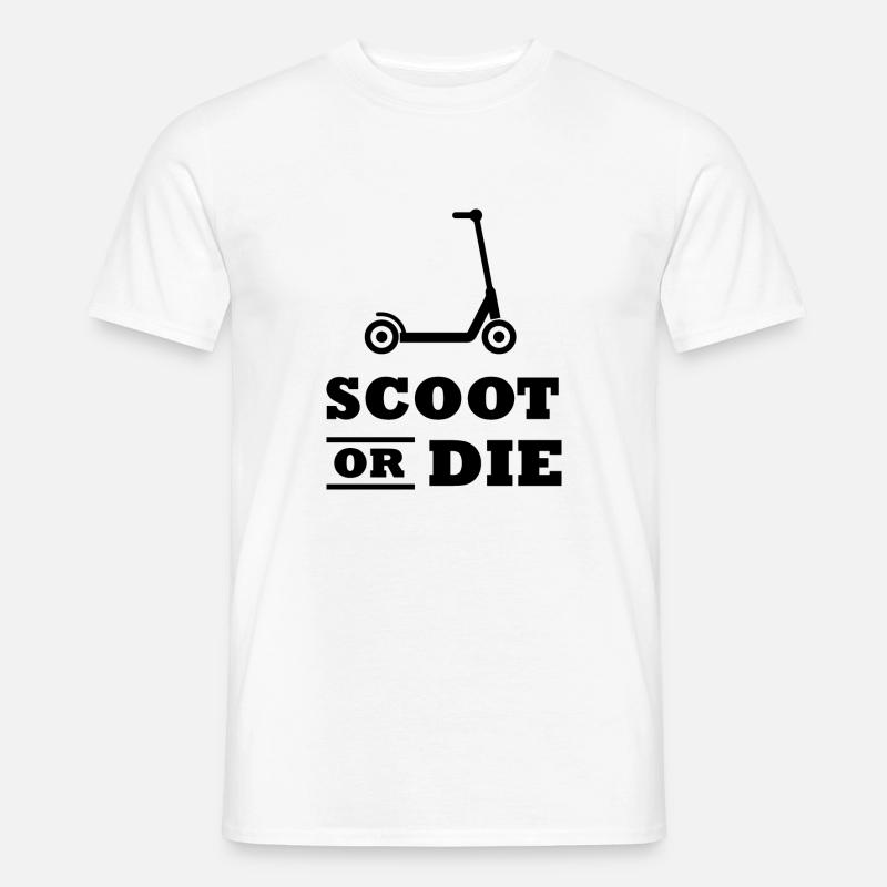 E-Scooter E-Roller Scooter - Männer T-Shirt - Weiß