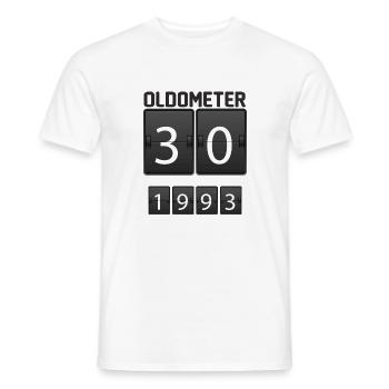Oldometer 30th Birthday Gift - Men's T-Shirt - white - Front - AI Model Male 178 dark (178cm)