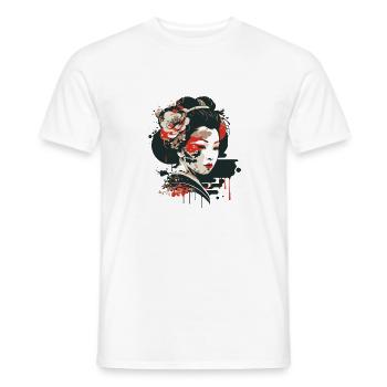 retro Geisha girl - Männer T-Shirt - Weiß - Vorne - AI Model Male 178 dark (178cm)